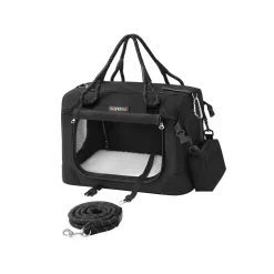 Online SONGMICS Sac transport chat chien pliable Noir Classique