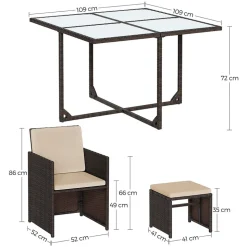 Outlet SONGMICS Salon de jardin 3 pièces