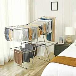 Hot SONGMICS Séchoir à linge XL Argent + Bleu