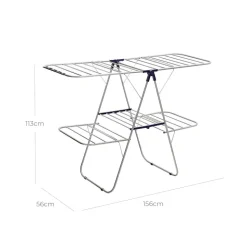 Hot SONGMICS Séchoir à linge XL Argent + Bleu