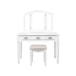 Shop SONGMICS Set coiffeuse 3 miroirs Blanc