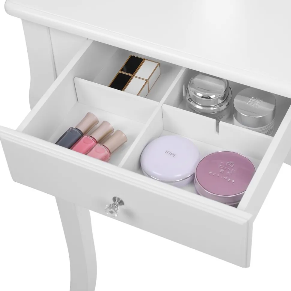 Cheap SONGMICS Set coiffeuse 3 miroirs arqués Blanc