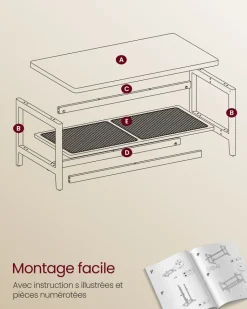 Store SONGMICS Set coiffeuse 3 miroirs ovales Blanc