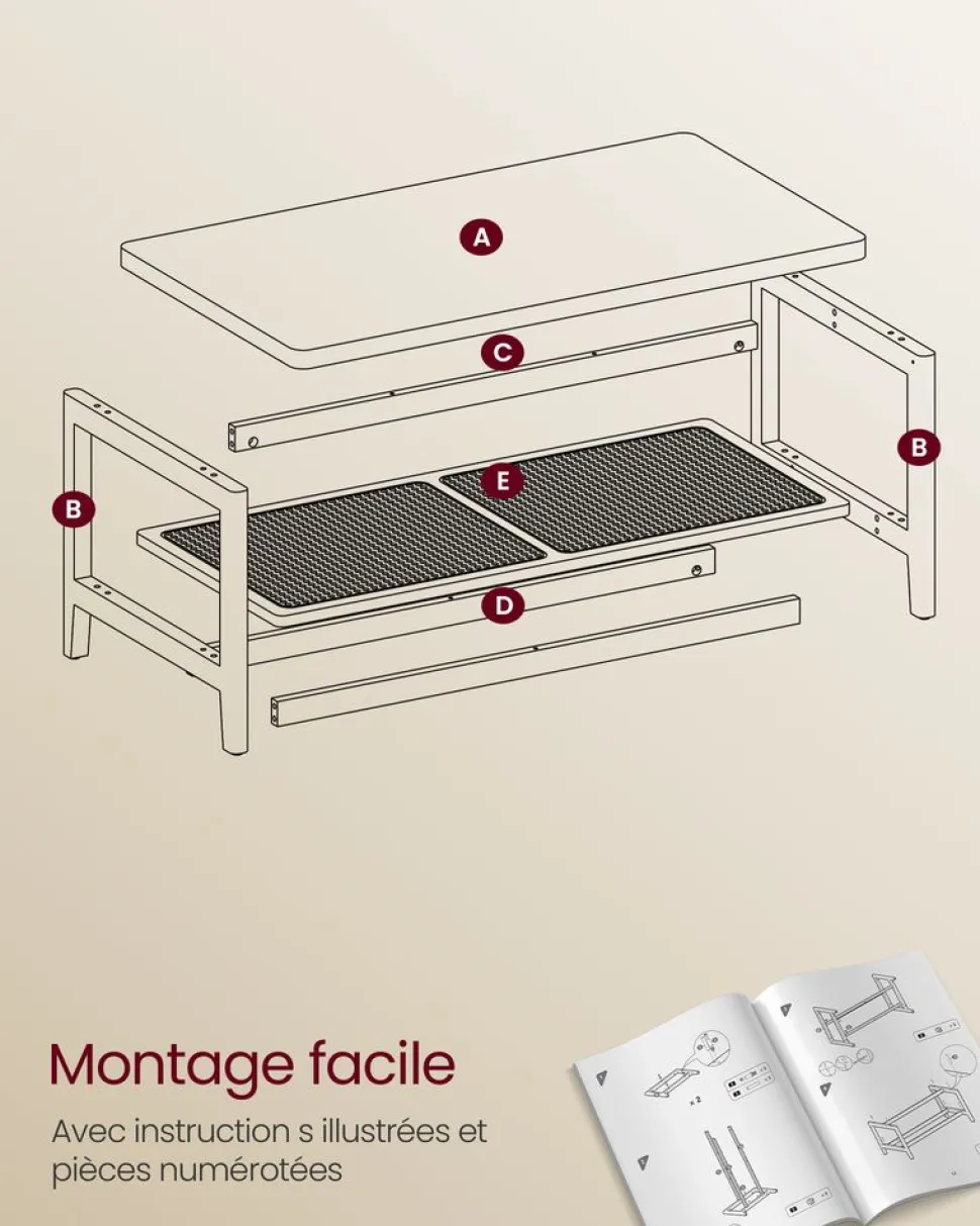 Store SONGMICS Set coiffeuse 3 miroirs ovales Blanc
