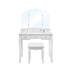 Store SONGMICS Set coiffeuse 3 miroirs sans cadre