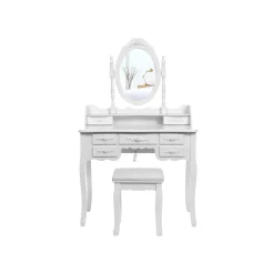 Clearance SONGMICS Set coiffeuse 7 tiroirs Blanc