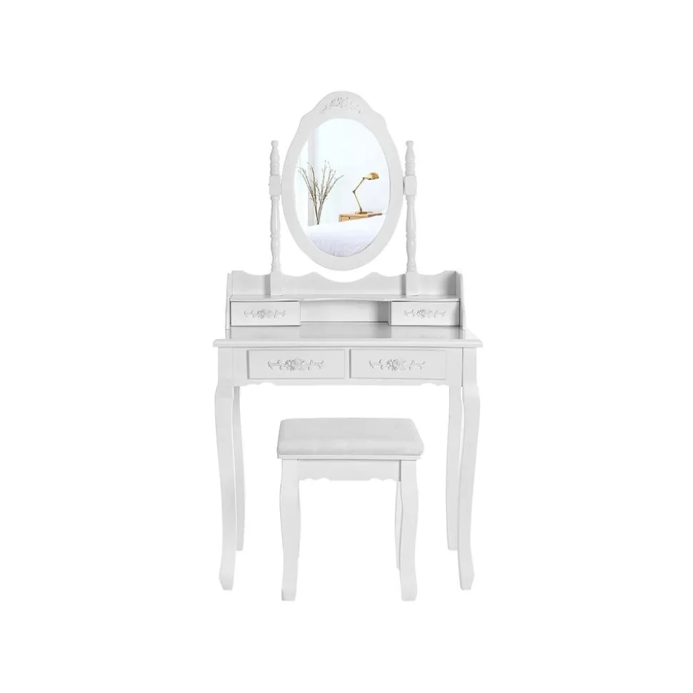 Discount SONGMICS Set coiffeuse 4 tiroirs