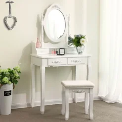 Discount SONGMICS Set coiffeuse 4 tiroirs