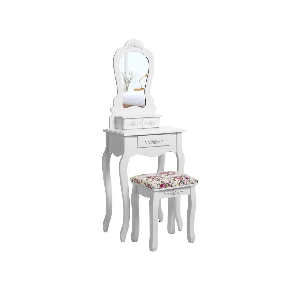 Store SONGMICS Set coiffeuse en hauteur Blanc