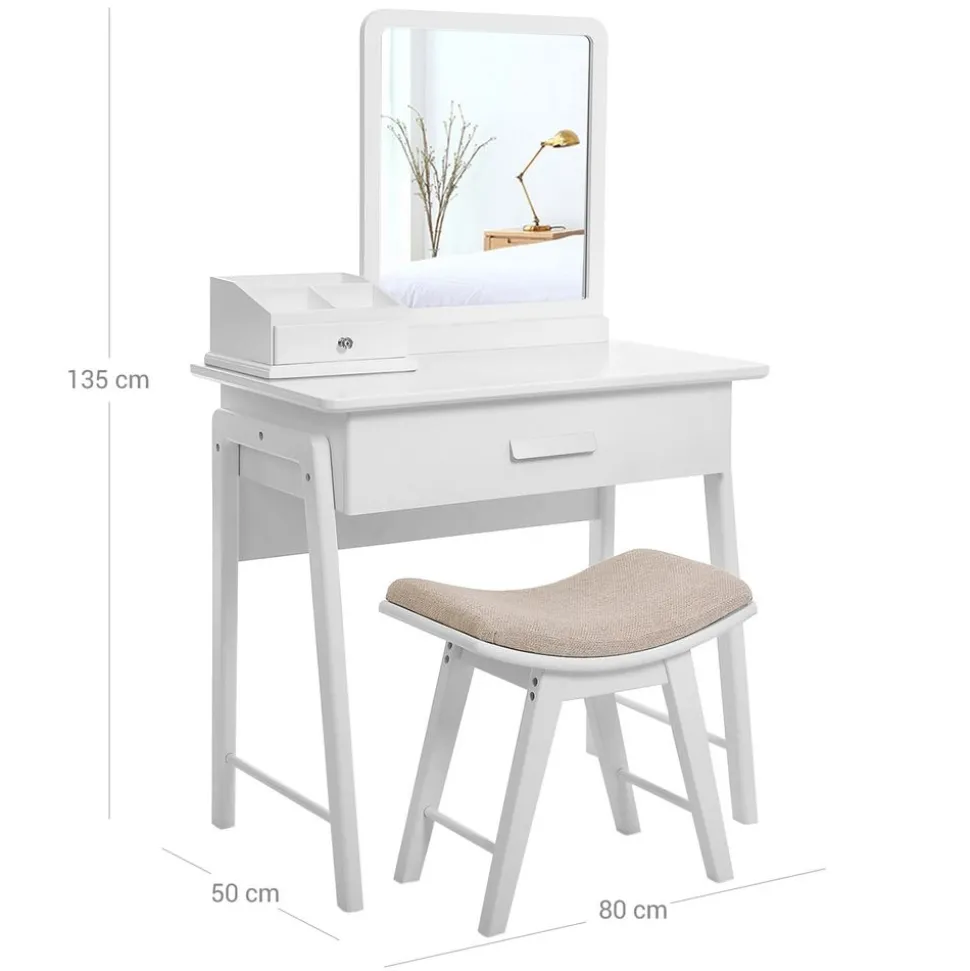 Store SONGMICS Set coiffeuse grand tiroir Blanc