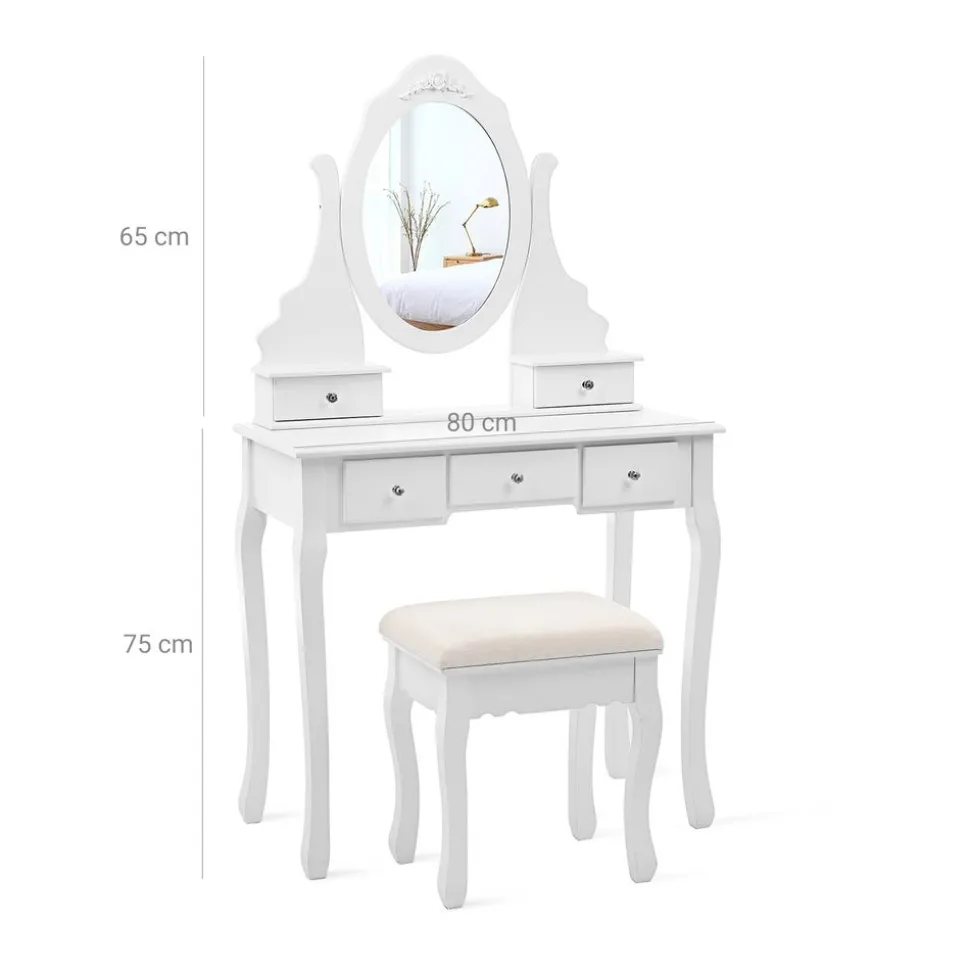 Cheap SONGMICS Set coiffeuse miroir pivotant