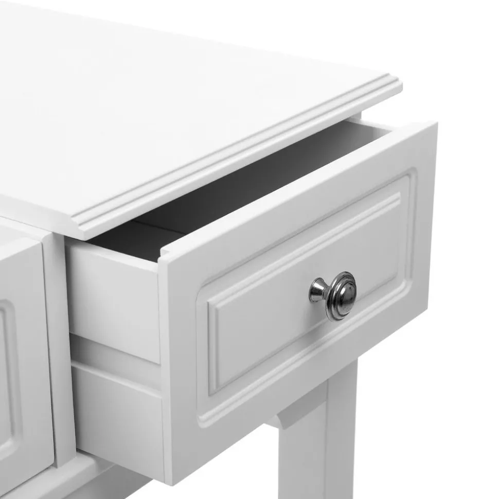 New SONGMICS Set coiffeuse miroir pliable Blanc