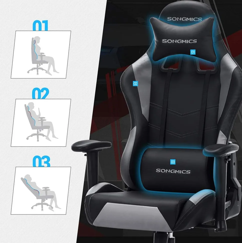 Cheap SONGMICS Siège de bureau racing