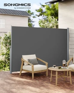 New SONGMICS Store banne rétractable 250 x 120 cm avec manivelle gris