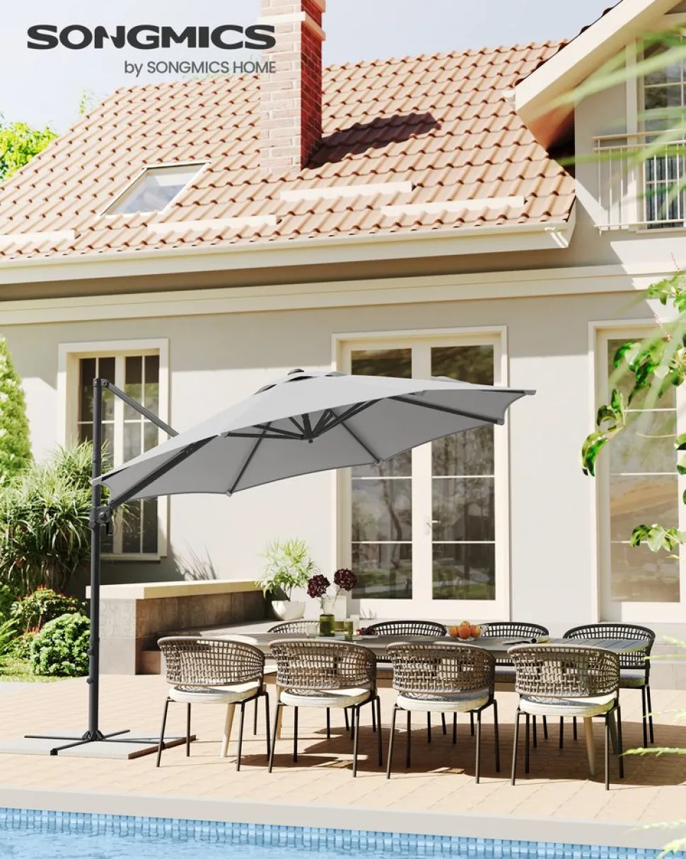 New SONGMICS Store latéral 1,8 x 4,5 m gris