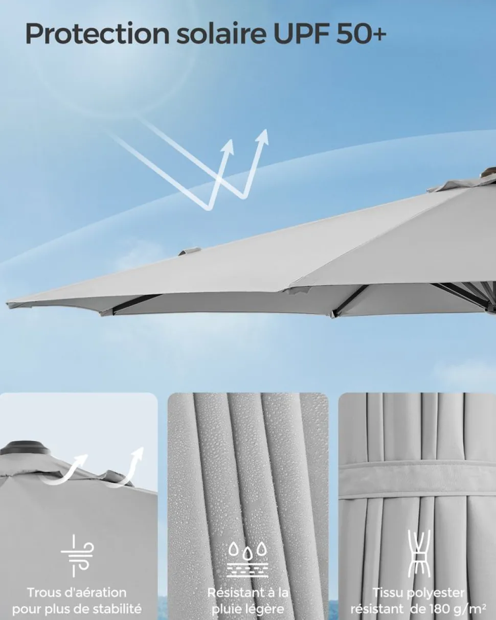 New SONGMICS Store latéral 1,8 x 4,5 m gris