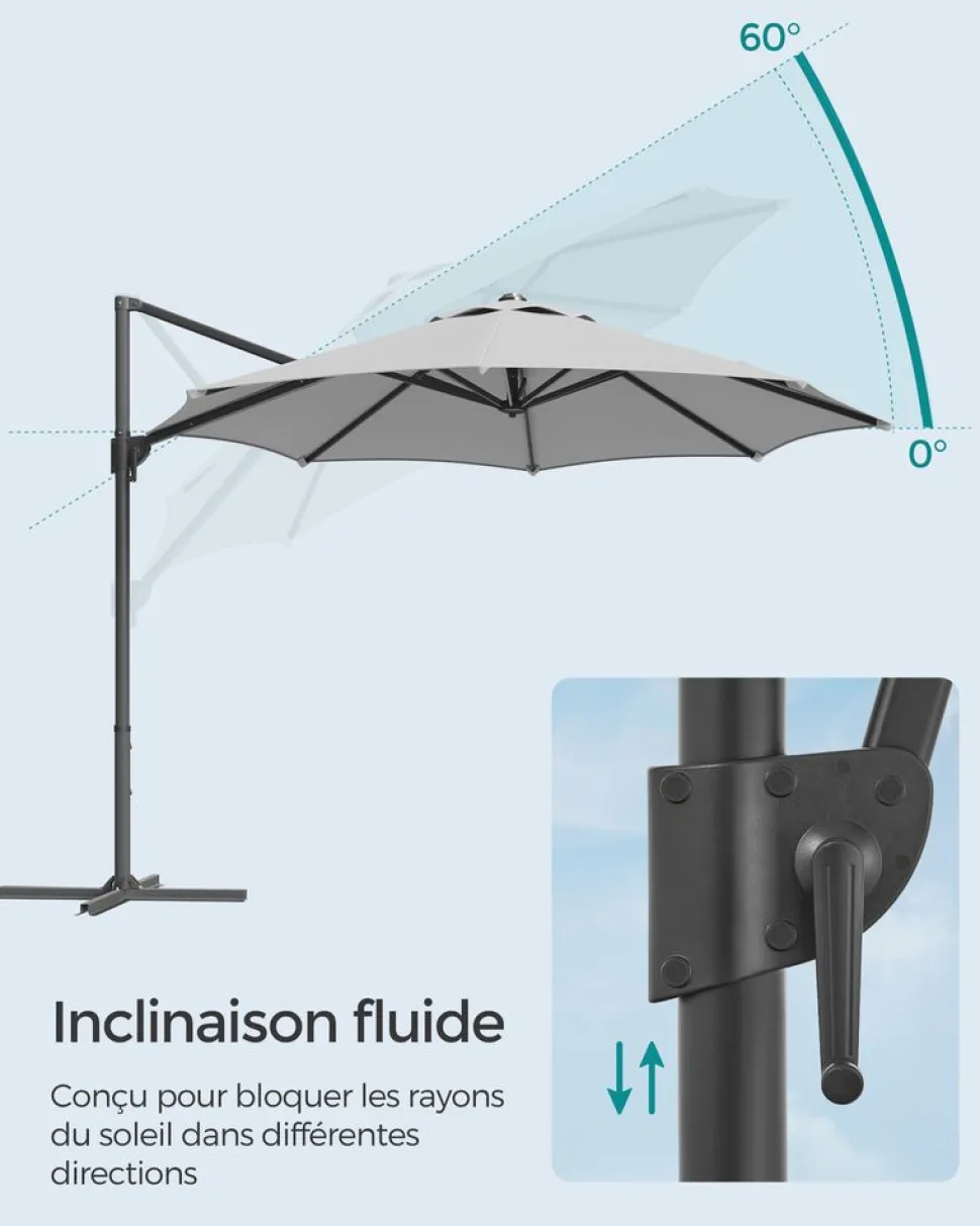 New SONGMICS Store latéral 1,8 x 4,5 m gris