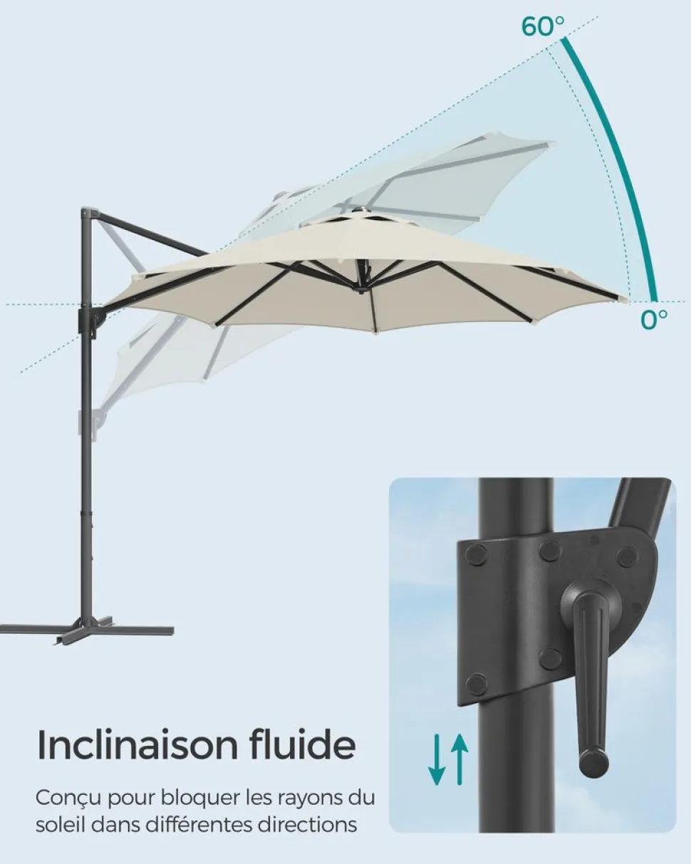 New SONGMICS Store latéral 1,8 x 4,5 m gris