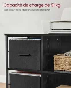 Flash Sale SONGMICS Support imprimante Noir