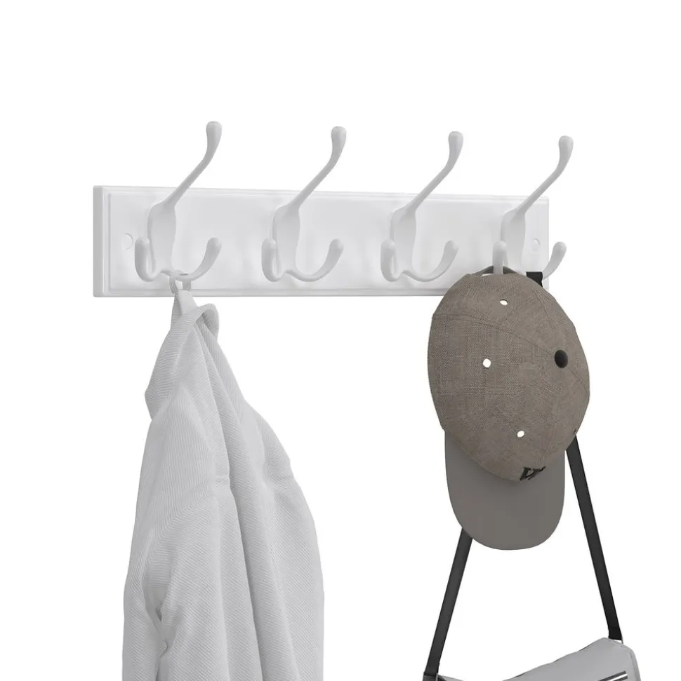 Cheap SONGMICS Support mural 4 crochets Blanc