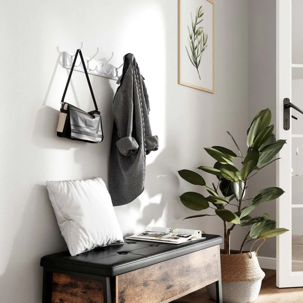 Cheap SONGMICS Support mural 4 crochets Blanc