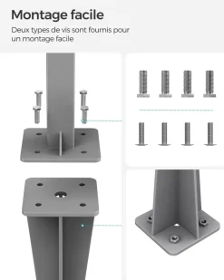 Store SONGMICS Support mural fixation store Noir