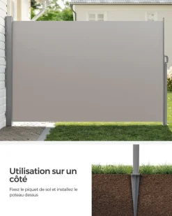 Clearance SONGMICS Support mural pour stores latéraux gris