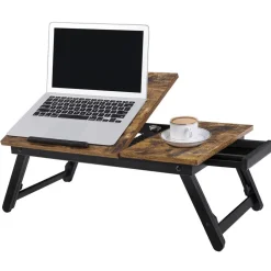 Best SONGMICS Support ordinateur rustique Brun Vintage Noir