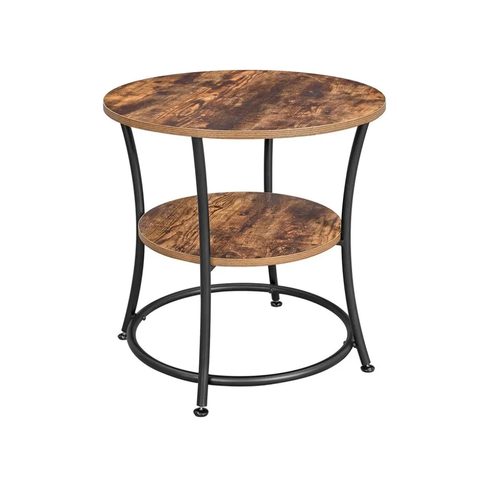 Sale SONGMICS Table basse à 2 niveaux style boho beige chêne