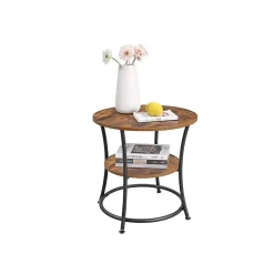 Sale SONGMICS Table basse à 2 niveaux style boho beige chêne