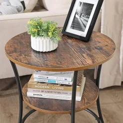 Sale SONGMICS Table basse à 2 niveaux style boho beige chêne