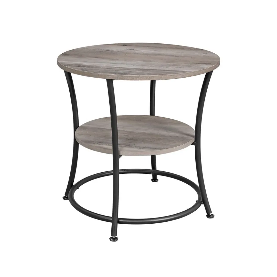 Sale SONGMICS Table basse à 2 niveaux style boho beige chêne