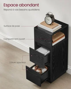 Best Sale SONGMICS Table basse avec 2 tiroirs et compartiments cachés blanc neige