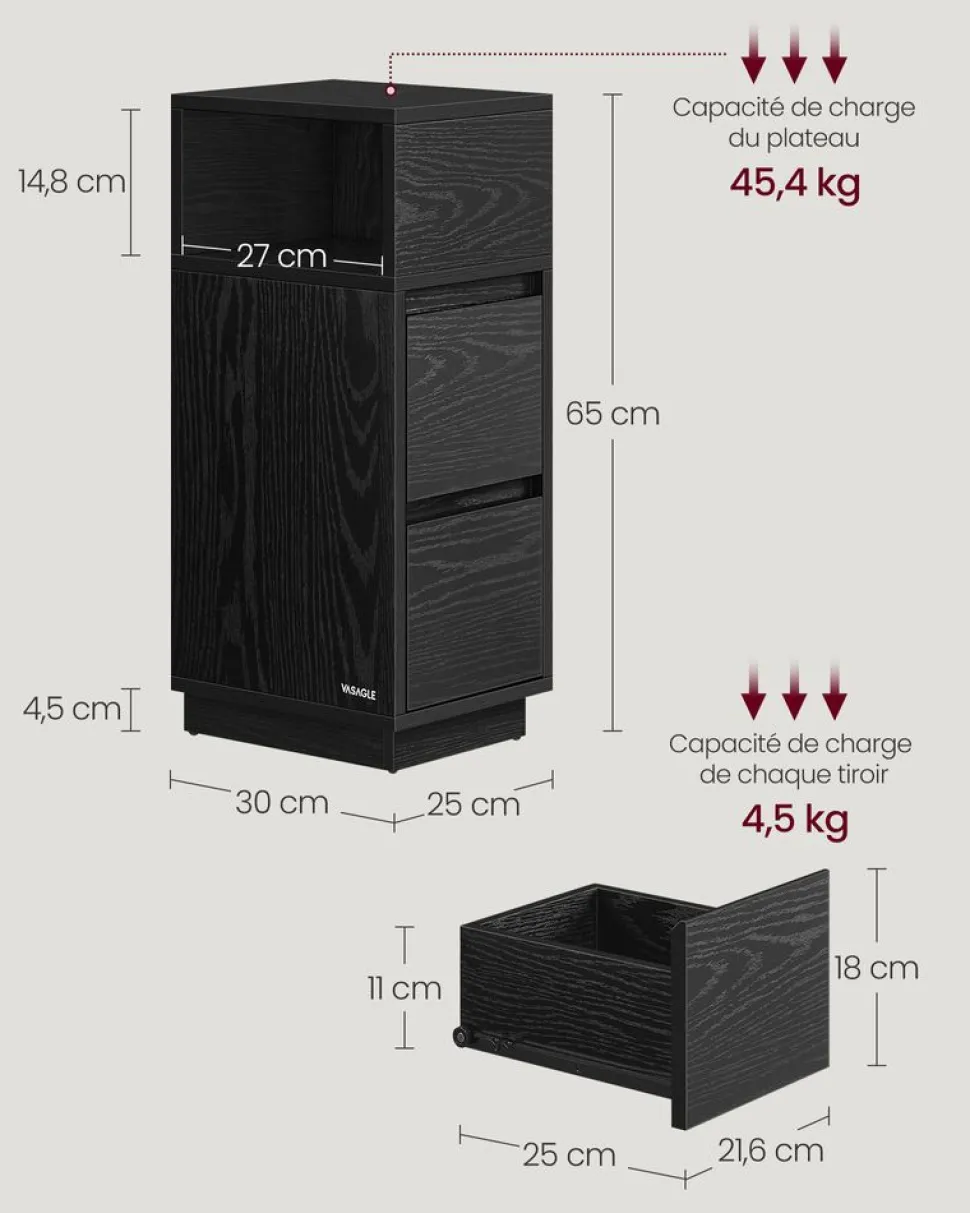 Best Sale SONGMICS Table basse avec 2 tiroirs et compartiments cachés blanc neige