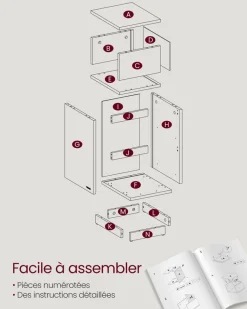 Best Sale SONGMICS Table basse avec 2 tiroirs et compartiments cachés blanc neige