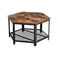 Flash Sale SONGMICS Table basse hexagonale industriel Marron Rustique