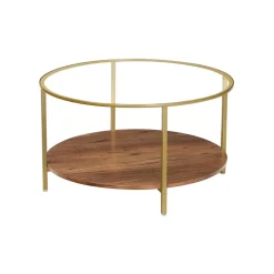 Outlet SONGMICS Table basse marron noisette doré Beige