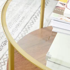 Outlet SONGMICS Table basse marron noisette doré Beige