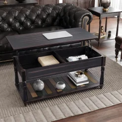 Discount SONGMICS Table basse ouvrable brun Gris