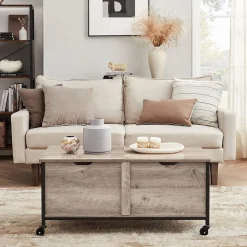 Online SONGMICS Table basse rangement grège Blanc