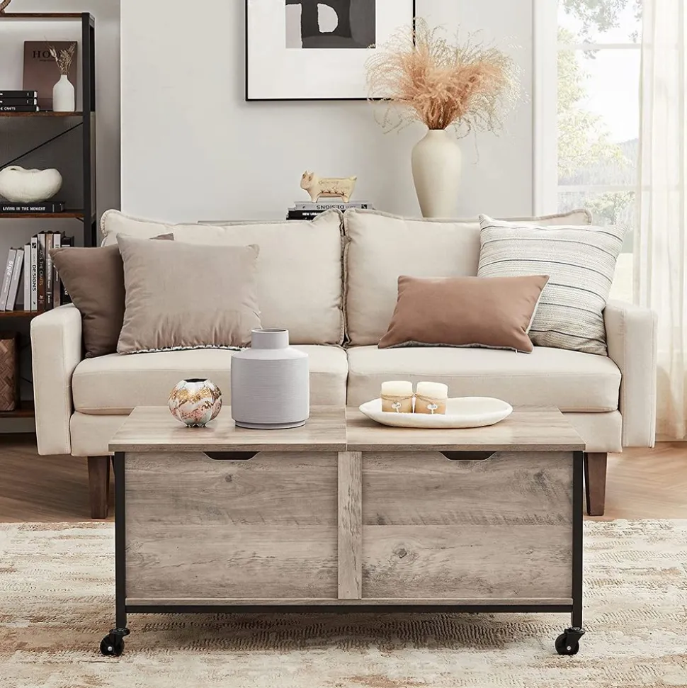 Online SONGMICS Table basse rangement grège Blanc