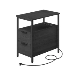 Sale SONGMICS Table basse ronde avec panier noir boisé et turquoise foncé