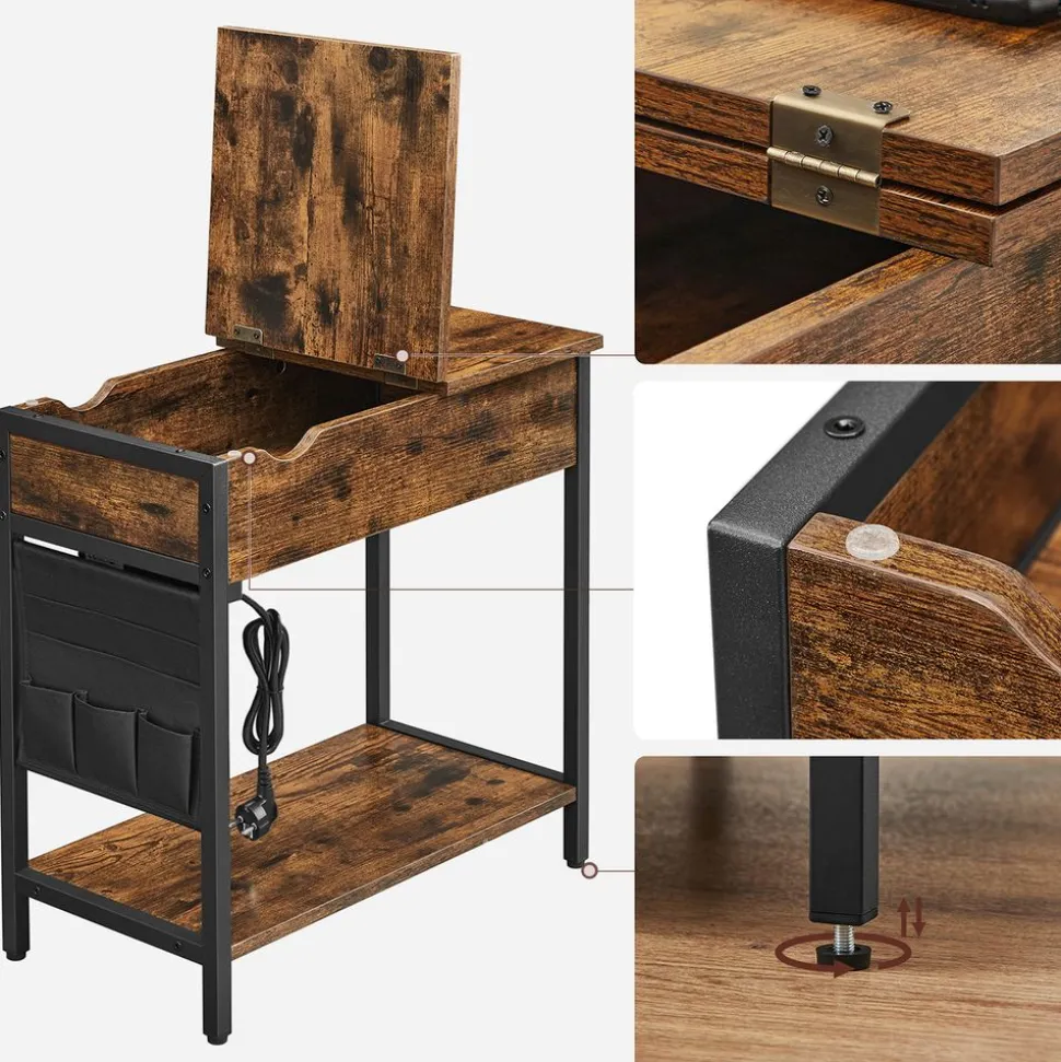 Flash Sale SONGMICS Table basse ronde grège Noir