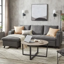 Discount SONGMICS Table basse ronde grège