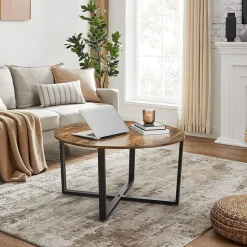 Discount SONGMICS Table basse ronde grège