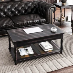 Clearance SONGMICS Table basse rustique multicolore Gris