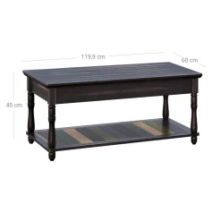 Clearance SONGMICS Table basse rustique multicolore Gris