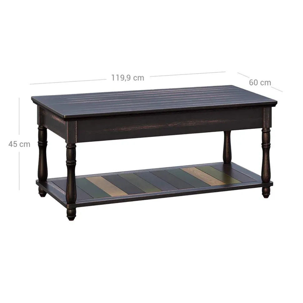 Clearance SONGMICS Table basse rustique multicolore Gris