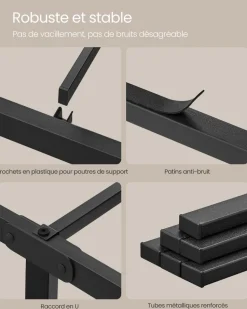 Shop SONGMICS Table basse verre doré