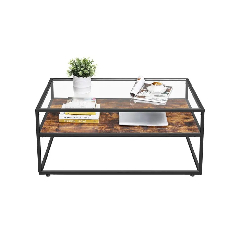 Cheap SONGMICS Table basse verre industriel